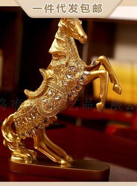 新中式立马发财书房客厅家居书柜电视柜办公室办公桌装饰品摆件