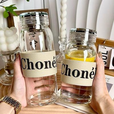 高硼硅玻璃杯女高颜值茶水分离杯大容量带盖便携办公室水杯泡茶杯