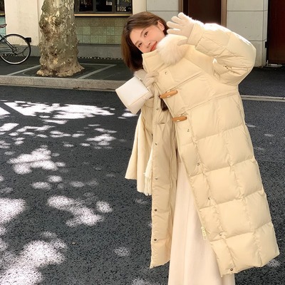 羽绒服女中长款过膝新2025新款超好看款冬季显瘦百搭面包服白鸭绒