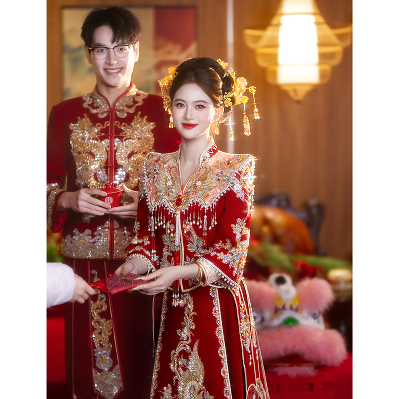 高端重工秀禾服新娘显瘦中式婚服图片