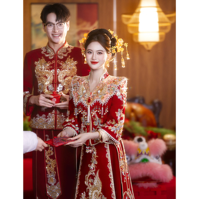 高端重工秀禾服新娘显瘦中式婚服