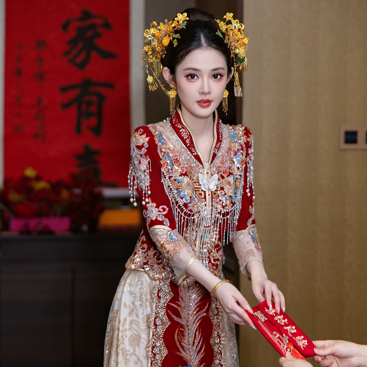 妮悦格重工秀禾服2026新款结婚礼服中式嫁衣高级敬酒服新娘出门服