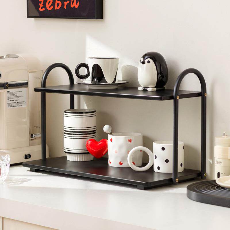 【官方旗舰】新款创意桌面复古多功能置物架ins风台面整理实木杯