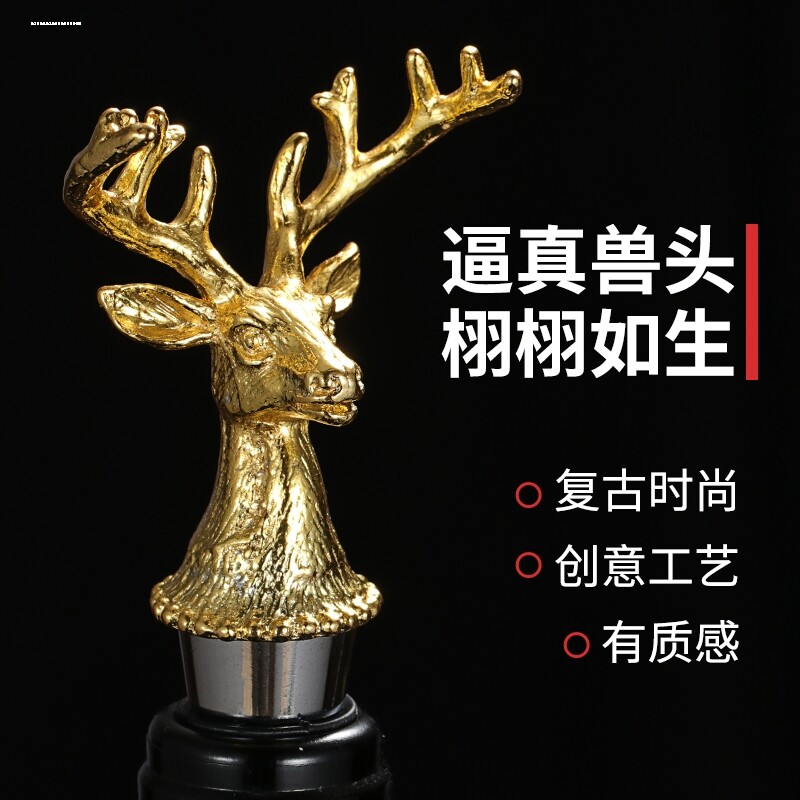 红酒塞密封保鲜葡萄酒瓶塞欧式家用鹿头酒瓶盖创意动物酒具塞摆件图片