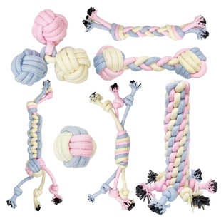 狗狗玩具磨牙耐咬柴犬柯基法斗绳结玩具奶狗中型犬狗咬胶圣诞绳结