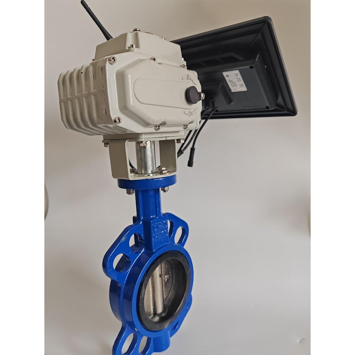 电动蝶阀4G无线太阳能手机远程控制内蒙高标准农田灌溉用UPVC蝶阀