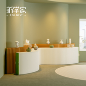 折学家长条展架折叠展示台商场橱窗展会拼接置物架艺术陈列柜摆台