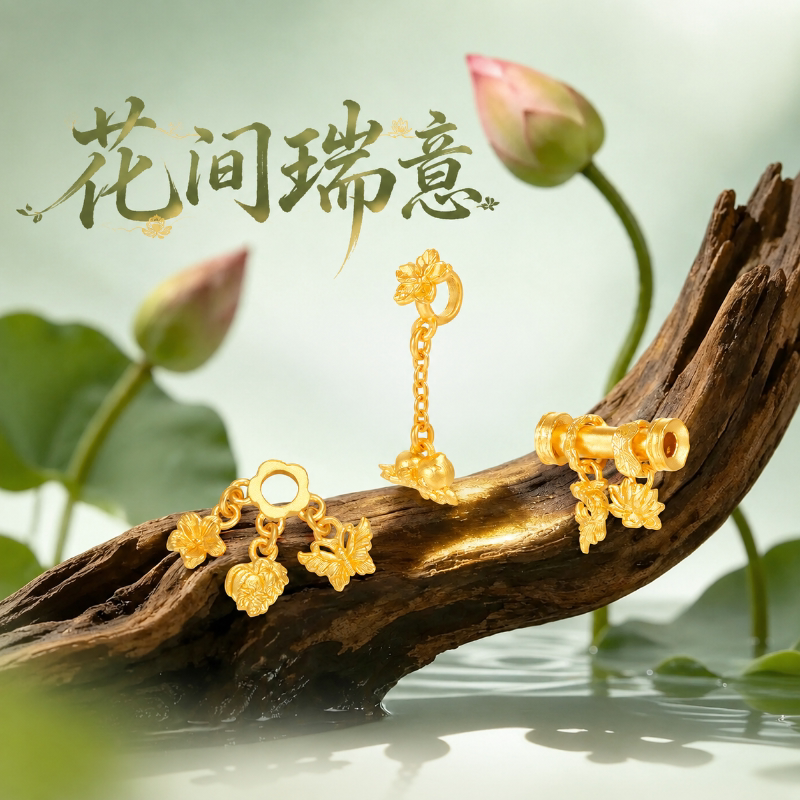 沙金花间瑞意串珠配件diy手链
