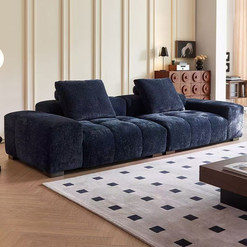 豆腐快雪尼尔沙发厅简约现代客厅大小户型三四人位直排布艺沙发