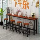 小吧台奶茶店桌椅组合子长条桌简约休闲家用高脚桌靠墙吧台桌