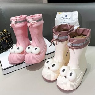 雨靴韩版 亲子儿童可爱防滑中大童学生软底 卡通雨鞋 女童防水鞋