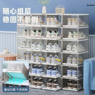 子收纳盒防尘加简易鞋 可叠家用鞋 柜抽屉家厂透明塑料