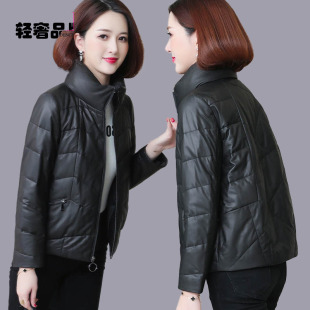 大码 冬立领时尚 皮衣绵羊皮外套 2026新款 朗姿约定真皮羽绒服女短款