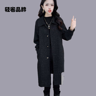 朗姿约定中长款单排扣外套冬装女款2026年新款宽松百搭休闲风衣潮