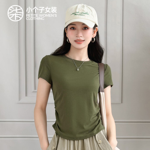 柒量一裁小个子通勤百搭正肩短袖