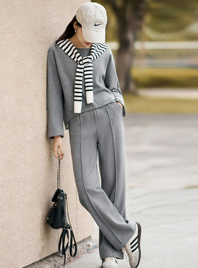 柒量一裁小个子灰色套装独特漂亮冬装一整套秋冬套装女装3583