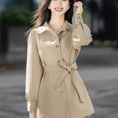 小个子收腰显瘦短款风衣