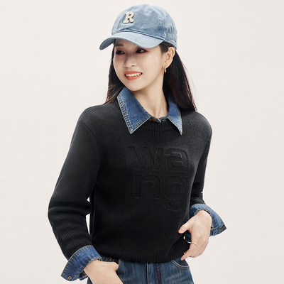 柒量一裁小个子黑色毛织上衣