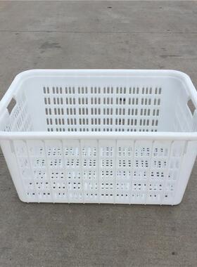 厂家加厚塑料胶筐 装水果蔬菜白色塑料筐820*580*410mm