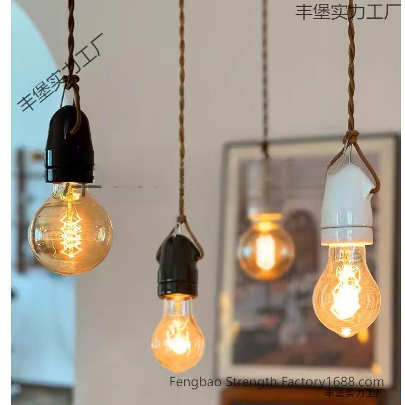 日式复古陶瓷床头吊灯艺术单头餐厅餐桌吊线灯创意个性迷你小吊灯