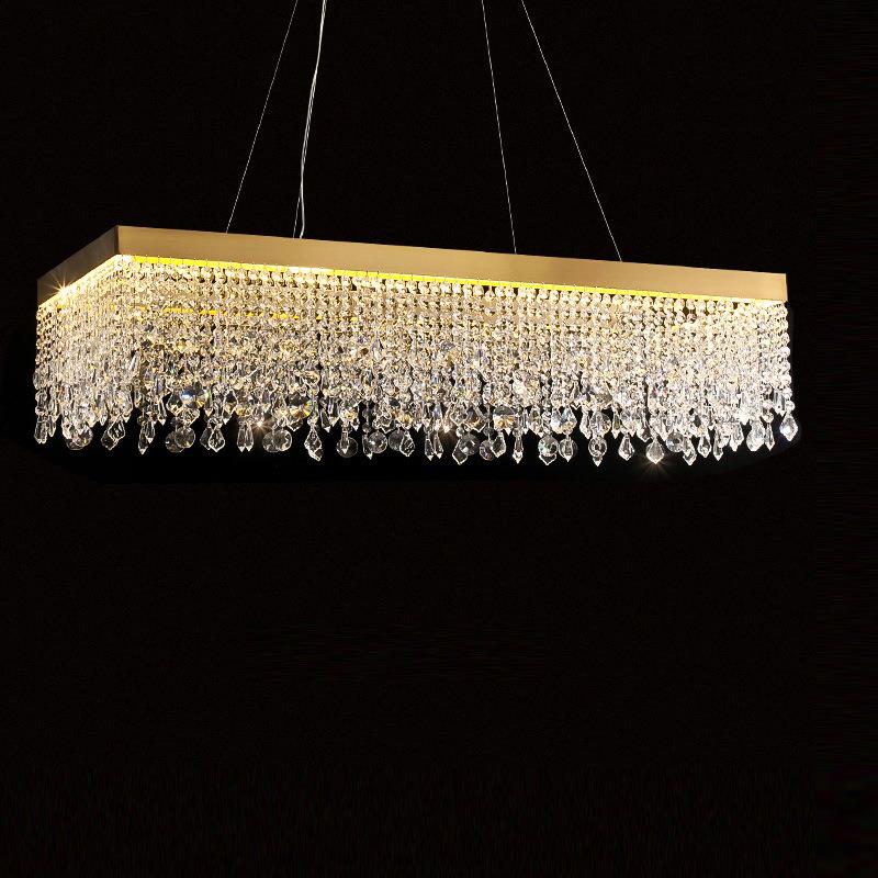 轻奢水晶餐厅吊灯长方形后现代简约客厅卧室温馨创意个性设计师灯