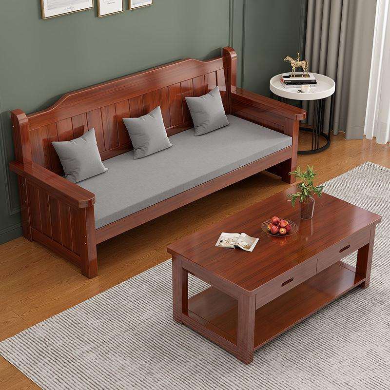 实木长椅沙发椅冬夏两用小户型阳台卧室客厅三人四人休闲靠背长椅