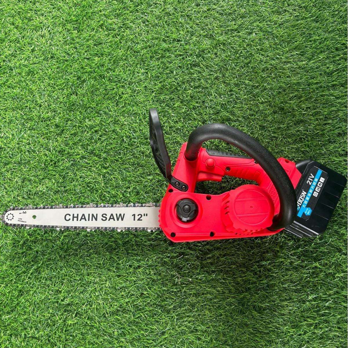 12寸无刷单手锂电链条锯手持家用无线充电式户外伐木锯修枝电锯