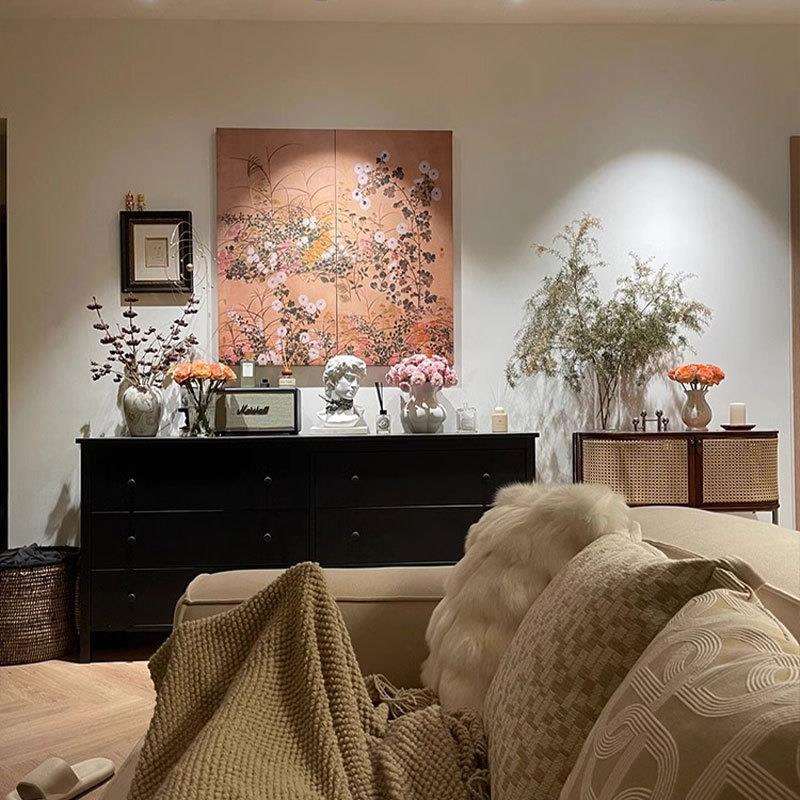 小众餐边柜装饰画法式新中式挂画中古氛围壁画美拉德客厅复古中国