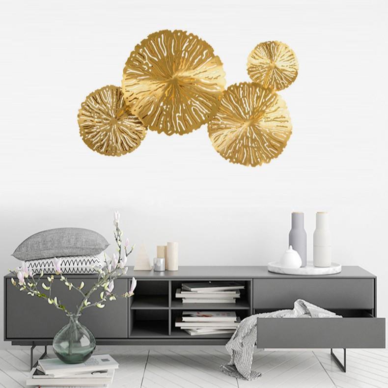 新款后现代客厅荷叶装饰新中式创意餐厅灯简约卧室过道壁灯中山灯