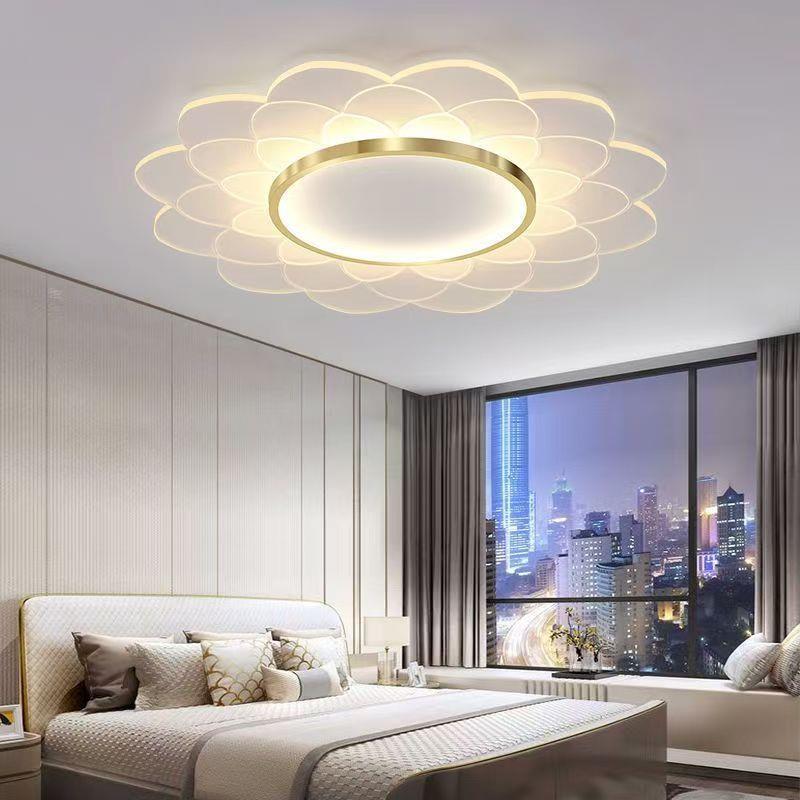 花朵卧室灯现代简约大气极简艺术客厅吸顶灯设计师创意灯具