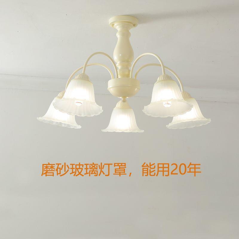 美式乡村铃兰花客厅吊灯法式复古奶油风餐厅主卧室女孩房吸顶灯具