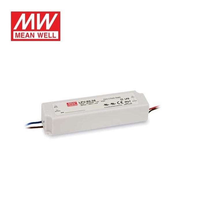 现货LPV-60-12 60W 12V5A 明纬恒压输出IP67防水塑壳LED照明电源