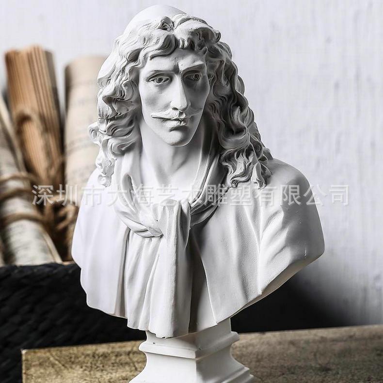 厂家生产石膏雕塑欧洲人物雕塑石膏名人胸像石膏雕塑大卫天使欧式