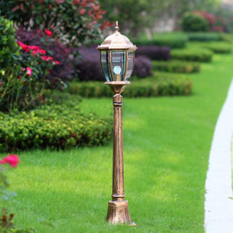 新款户外弯六角草坪灯防水压铸铝超亮花园灯别墅公园庭院草坪灯