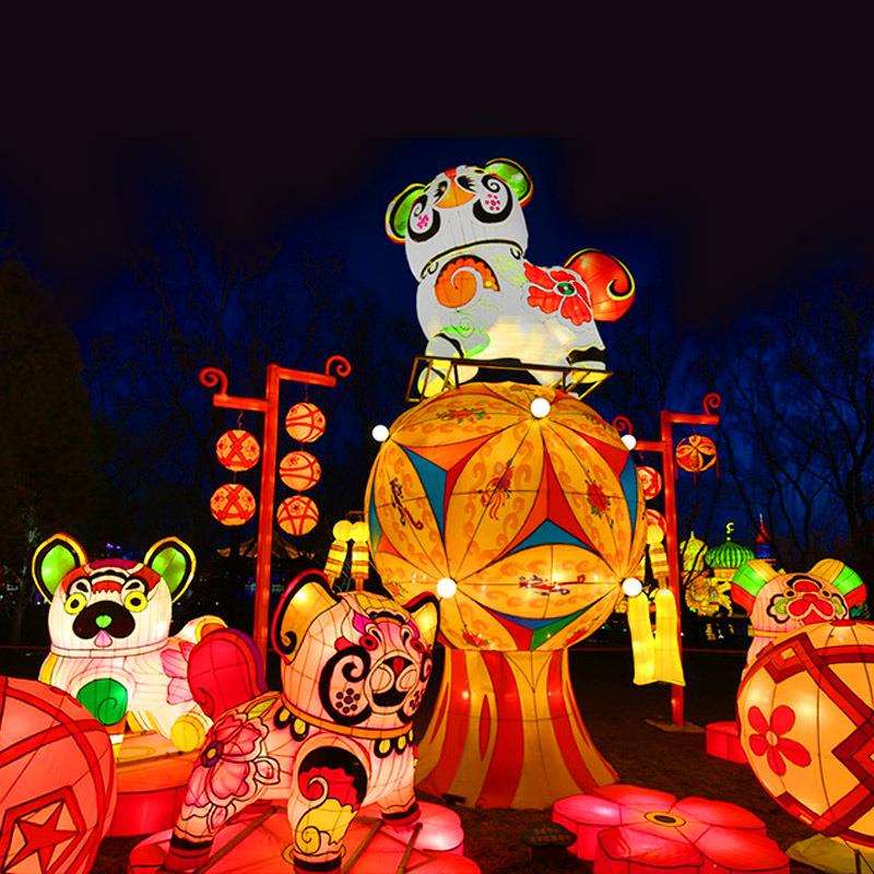 新中式卡通发光造型花灯元宵活动灯会动物彩灯街道亮化氛围灯摆件