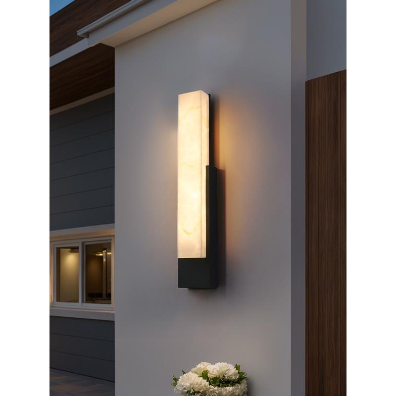 现代轻奢不锈钢仿云石壁灯室外阳台外墙别墅大门口户外防水壁灯