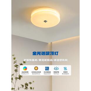 南粤照明全光谱中古法式奶油吸顶灯卧室简约现代入户玄关玻璃灯具