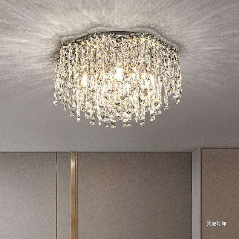 轻奢水晶客厅灯简约现代温馨房间灯主卧室灯具中山厂家直销吸顶灯