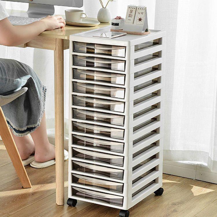 办公室桌面收纳盒抽屉式桌下文件收纳柜塑料多层储物柜整理置物架