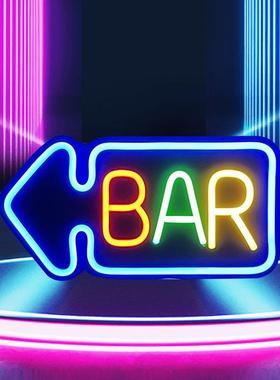 超高亮度酒吧室内装饰发光牌LED霓虹灯悬挂广告牌46*22CM