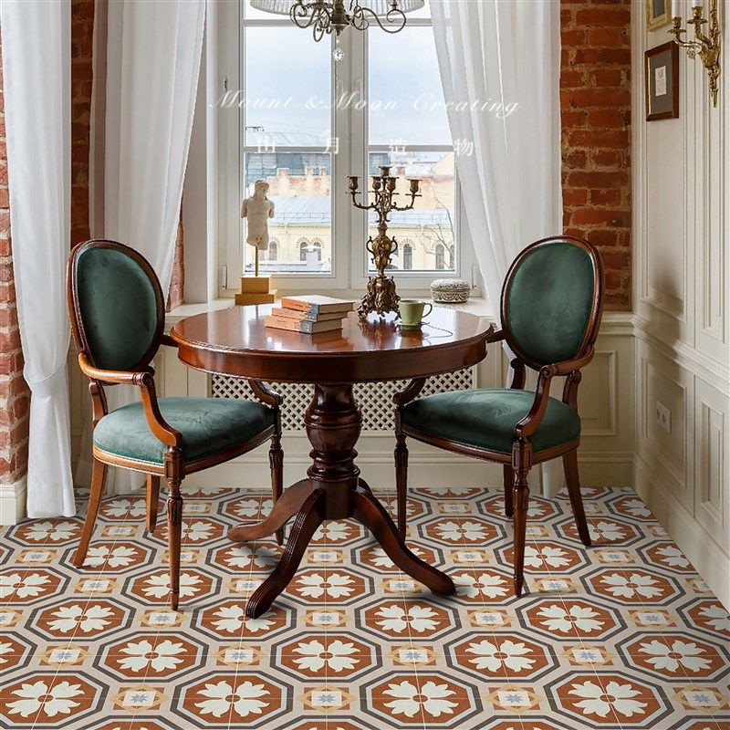 复古地板贴纸自粘阳台地贴pvc防水防滑地面仿瓷砖装饰耐磨墙贴,家居饰品,地贴,淘宝优惠券,粉丝福利购,淘宝优惠卷