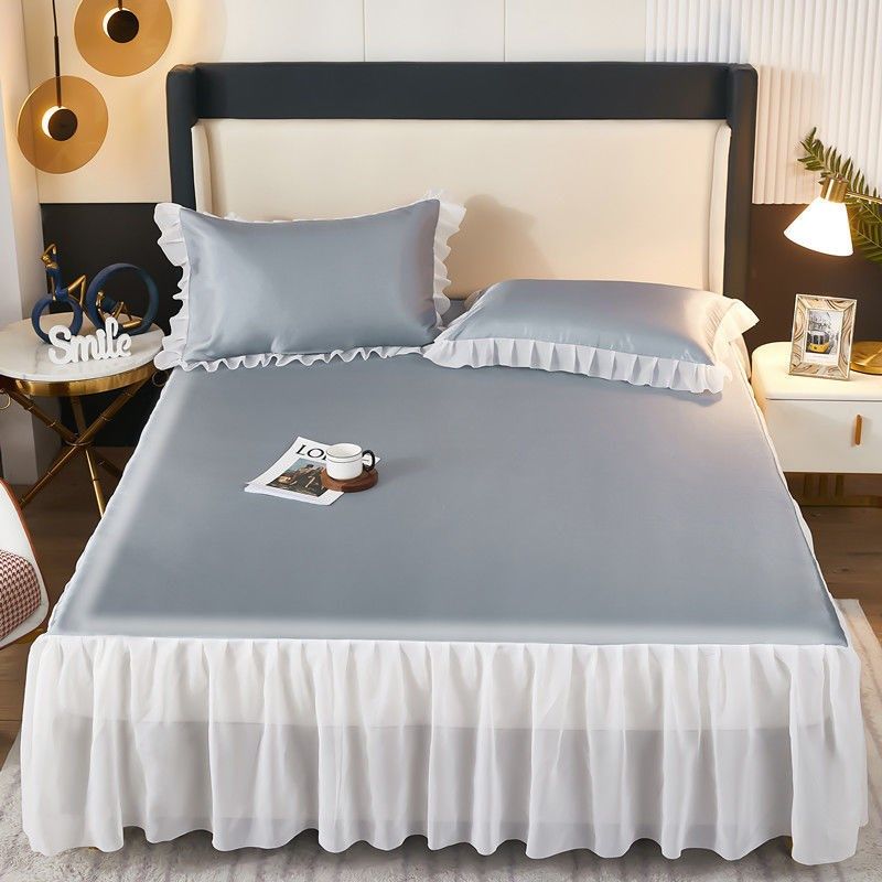 高档冰丝凉席夏季可机洗水洗空调床罩可折叠三件套蕾丝花边床裙款,床上用品,冰丝席,淘宝优惠券,粉丝福利购,淘宝优惠卷