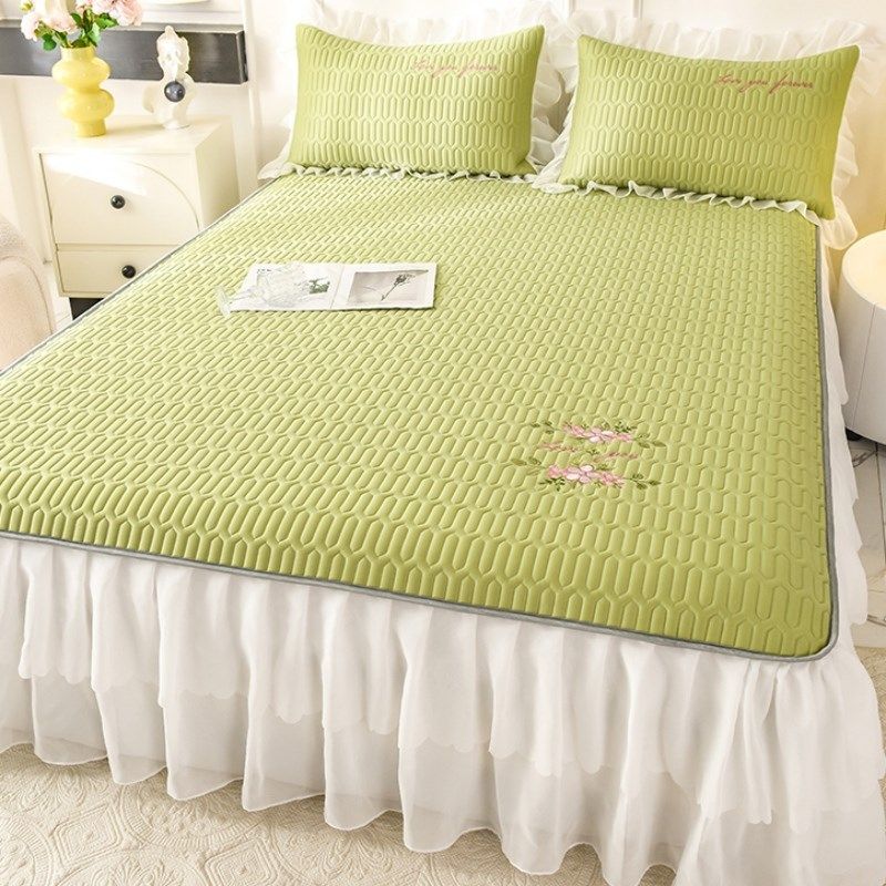 A类冰丝凉席乳胶席三件套可水洗折叠夏季床垫床单床裙款空调席子,床上用品,乳胶席,淘宝优惠券,粉丝福利购,淘宝优惠卷