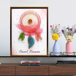 弦丝画手工diy制作创意礼物北欧减压手作捕梦网挂画绕线画钉子画