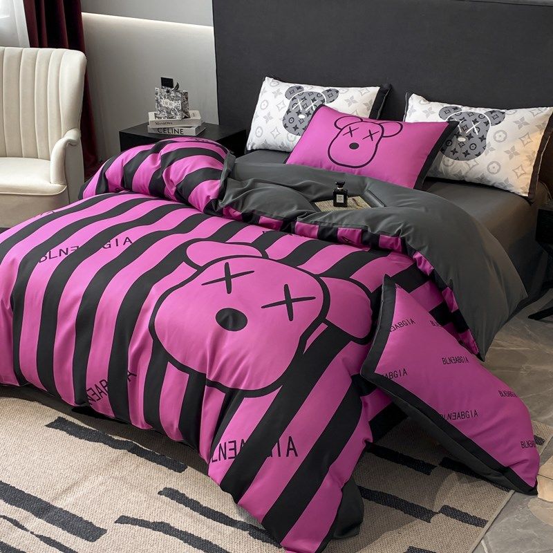 轻奢夏季冰丝床上四件套高级感2024新款卡通被套床单学生宿舍用品,床上用品,床品套件/四件套/多件套,淘宝优惠券,粉丝福利购,淘宝优惠卷