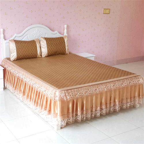 夏季蕾丝床裙式冰丝席三件套双人1.8米御藤席可折叠软席空调凉席,床上用品,冰丝席,淘宝优惠券,粉丝福利购,淘宝优惠卷