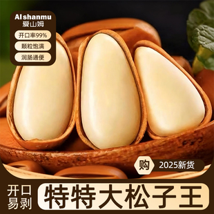 东北松子王2025新货特大颗粒级开口红松子500g手剥坚果官方旗舰店
