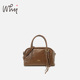 WHY女包明星同款 保龄球手提包复古头层皮大容量通勤包单肩斜挎包
