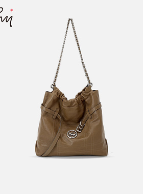 WHY女包小众设计垃圾袋包慵懒风菱格流浪包高级感大容量链条包