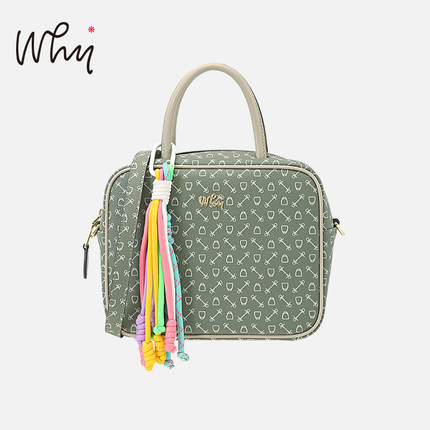 WHY保龄球包经典老花枕头包时尚小众手提斜挎包2025新款通勤女包